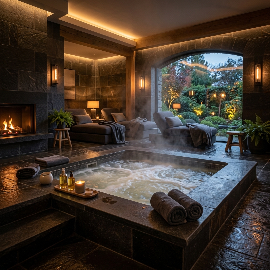 A.J. Wellness Real Jacuzzi Massage Room with Shower